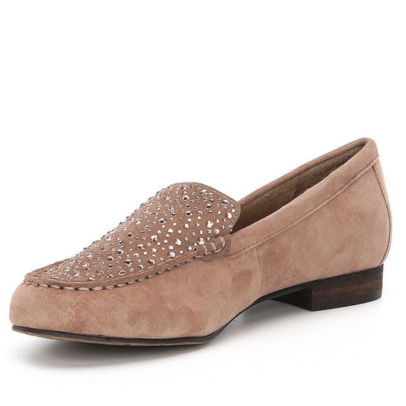 Leather Embellished Sparkle Moccasin Loafers - Picture 4 of 4